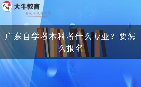 广东自学考本科考什么专业？要怎么报名