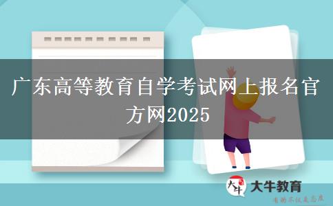 广东高等教育自学考试网上报名官方网2025